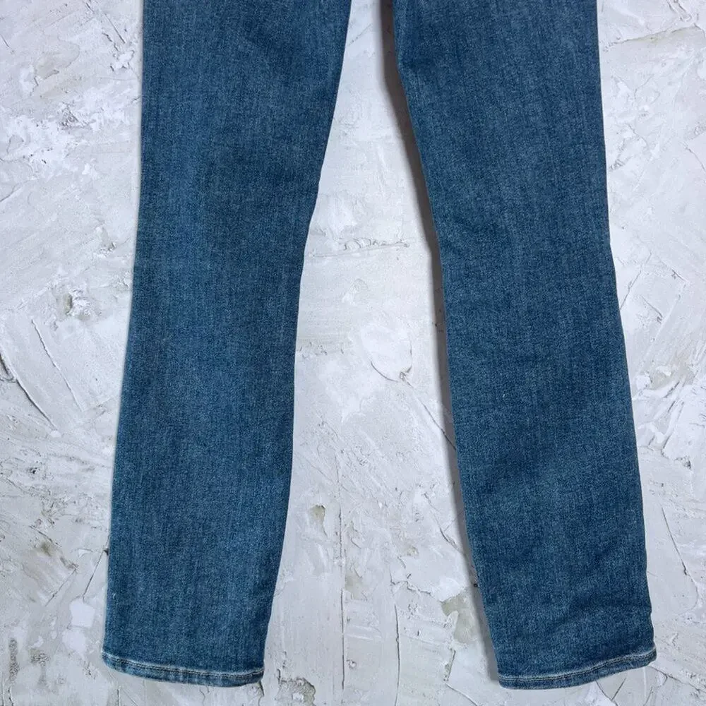 Good American Good Legs Stovepipe High Rise Jeans SIZE 00 24x28 Blue Distressed - Picture 12 of 12
